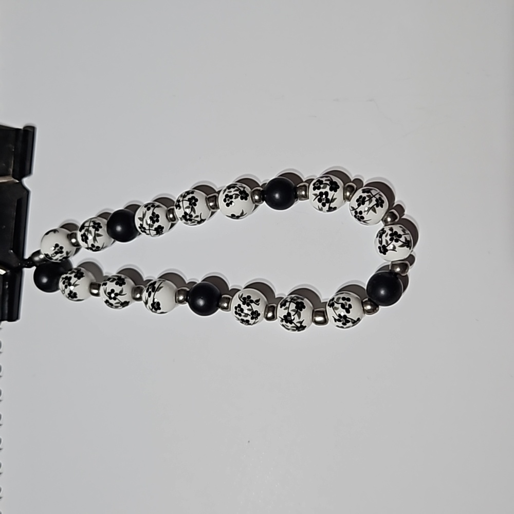 Black floral bracelet